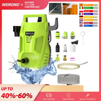 WEIRONG Home & Garden High Pressure Washer,Powerful Jet Nozzle,Portable Electric Jet Washer for Patio,Car,Driveway ,Fences,Yard