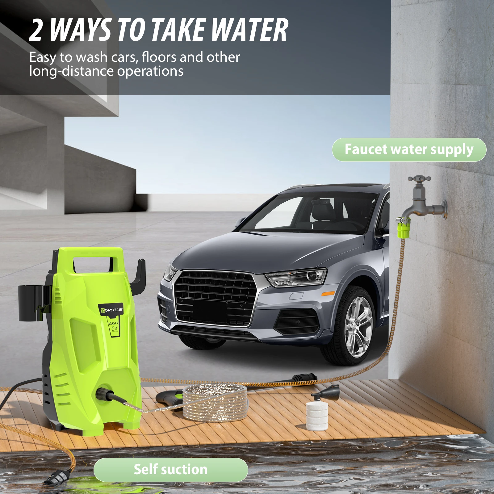 WEIRONG Home & Garden High Pressure Washer,Powerful Jet Nozzle,Portable Electric Jet Washer for Patio,Car,Driveway ,Fences,Yard