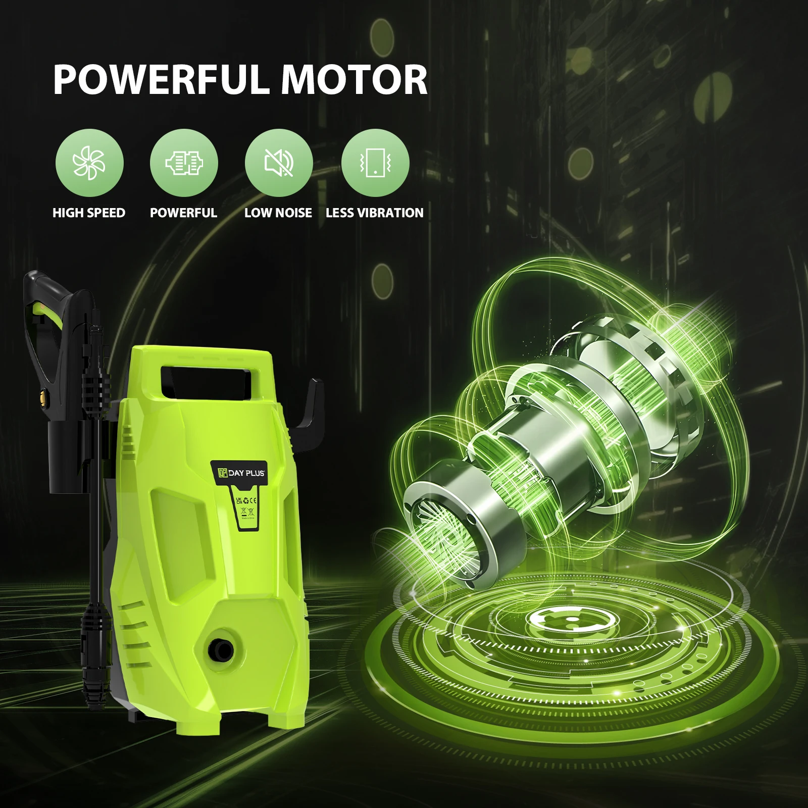 WEIRONG Home & Garden High Pressure Washer,Powerful Jet Nozzle,Portable Electric Jet Washer for Patio,Car,Driveway ,Fences,Yard