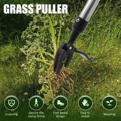 Weed Puller Tool Adjustable Stand Up Weeder with Long Handle Lightweight Weed Remover Tool for Lawn Gardening Transplanting - Image 2