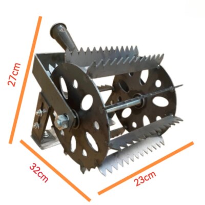 New Hand Push Hoe Wheeled Weeding Manganese Steel Weed Machine Saw Tooth Agricultural Loosening Weeder No Handle - Image 5