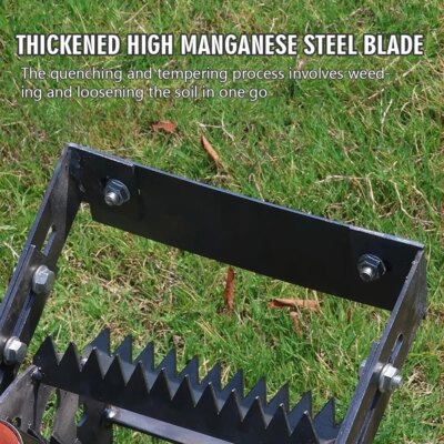 New Hand Push Hoe Wheeled Weeding Manganese Steel Weed Machine Saw Tooth Agricultural Loosening Weeder No Handle - Image 3