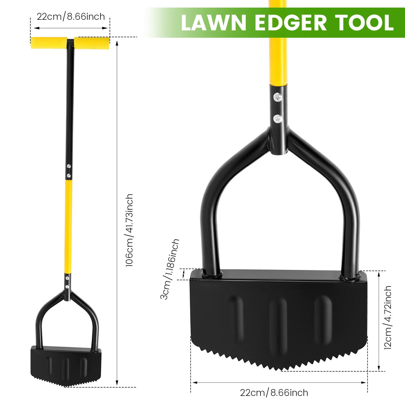 106CM Half Moon Lawn Edger Stainless Steel Garden Grass Manual Trimming Shovel with T Grip Handle Manual Garden Grass Edger Tool 106CM Half Moon Lawn Edger Stainless Steel Garden Grass Manual Trimming Shovel with T Grip Handle Manual Garden Grass Edger Tool