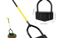 106CM Half Moon Lawn Edger Stainless Steel Garden Grass Manual Trimming Shovel with T Grip Handle Manual Garden Grass Edger Tool