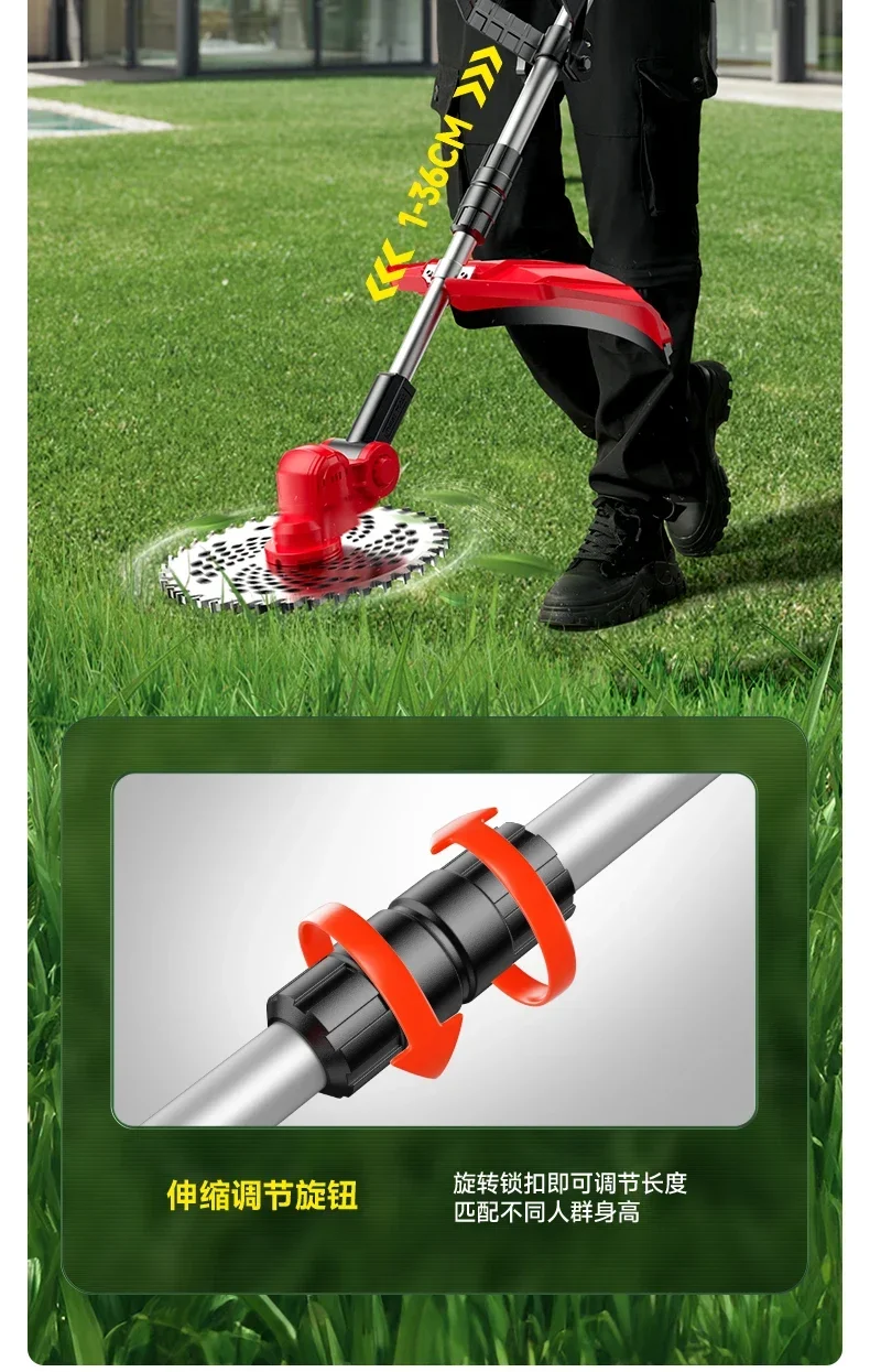 110V/220vElectric Lawn Mower Small Size Lithium Battery Multifunctional Grass Trimmer Household Weed Whacker AB