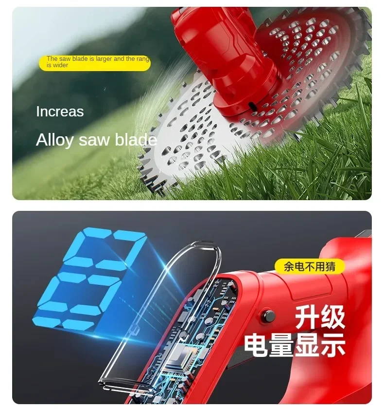 110V/220vElectric Lawn Mower Small Size Lithium Battery Multifunctional Grass Trimmer Household Weed Whacker AB