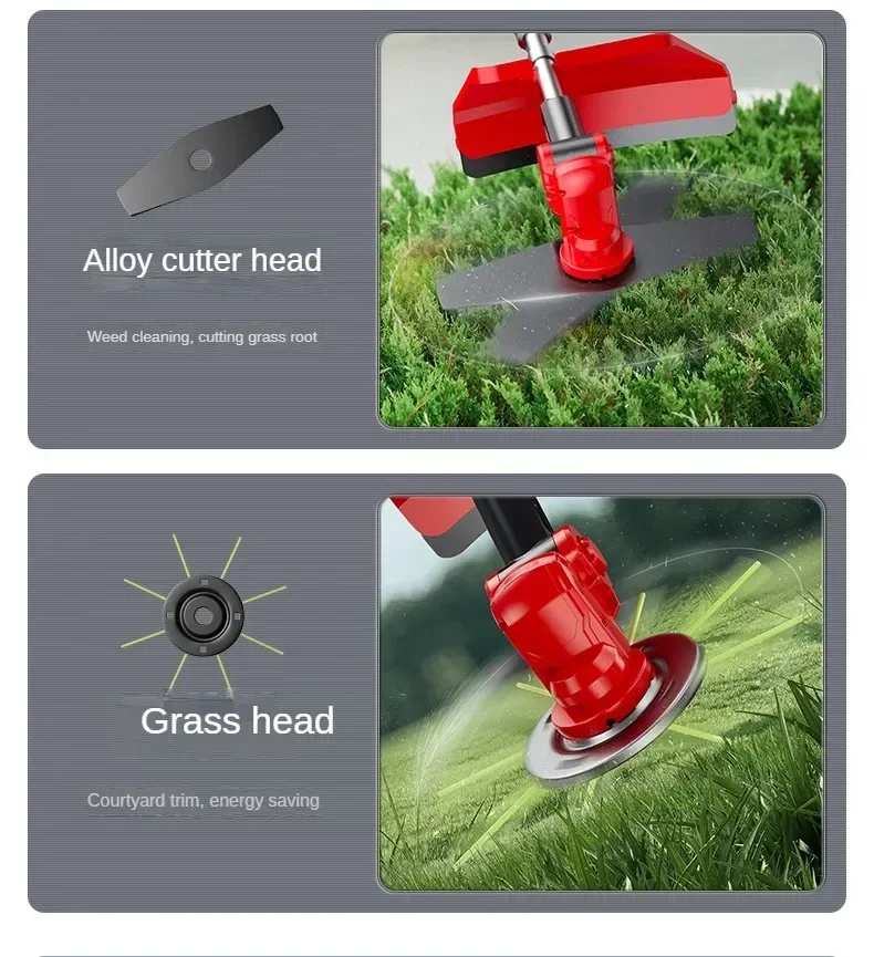 110V/220vElectric Lawn Mower Small Size Lithium Battery Multifunctional Grass Trimmer Household Weed Whacker AB