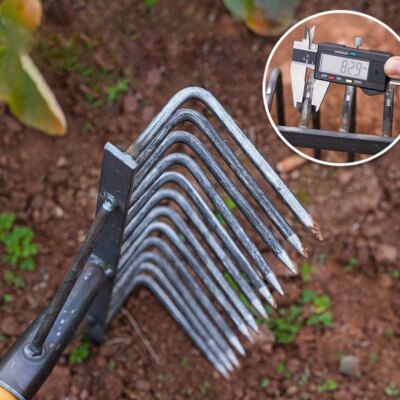 Gardening Hoe Weeding Rake Grasping Raking Level Loosen Soil Harrow Steel Farm Tool Clean Leaves Collect Weeds Agricultural Tool - Image 3