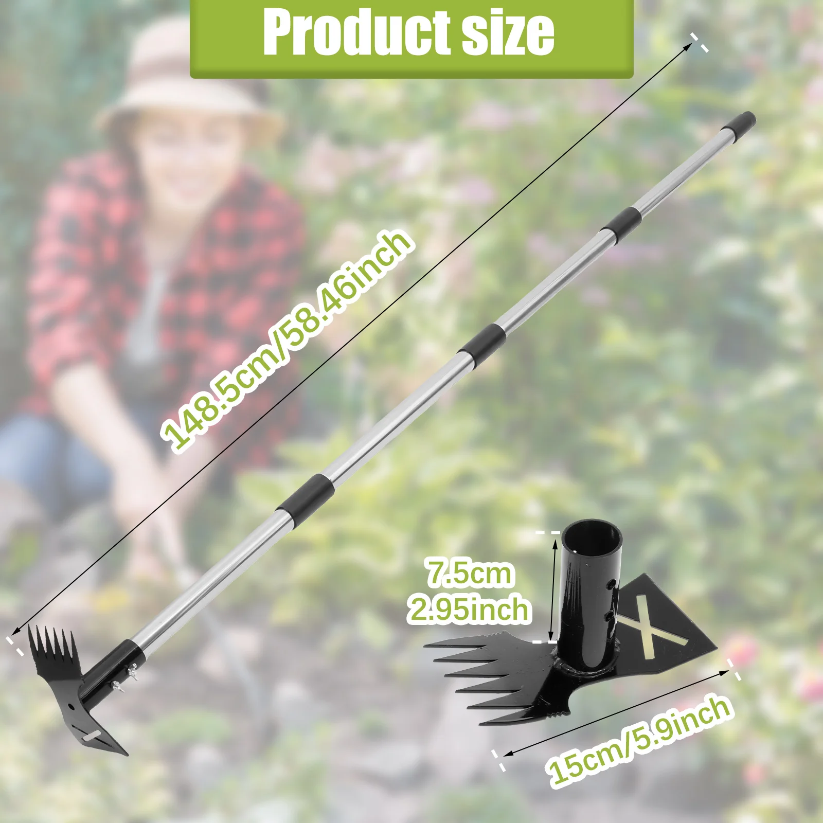 2-in-1 Extended Weed Puller Tool Garden Rake Long Handle Multifunctional Weed Remover Shovel Manual Rooting Grass Soil Loosening 2-in-1 Extended Weed Puller Tool Garden Rake Long Handle Multifunctional Weed Remover Shovel Manual Rooting Grass Soil Loosening
