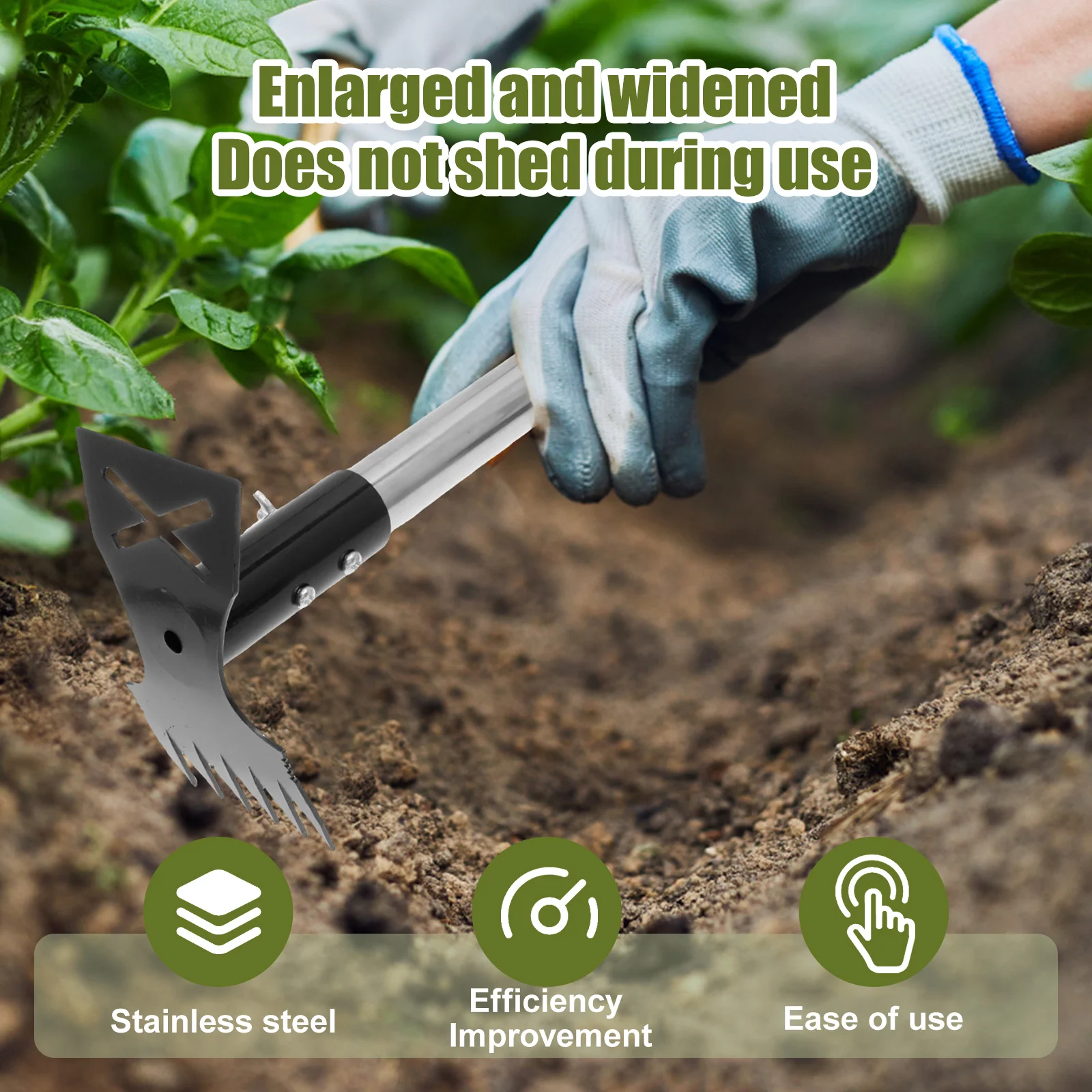 2-in-1 Extended Weed Puller Tool Garden Rake Long Handle Multifunctional Weed Remover Shovel Manual Rooting Grass Soil Loosening 2-in-1 Extended Weed Puller Tool Garden Rake Long Handle Multifunctional Weed Remover Shovel Manual Rooting Grass Soil Loosening