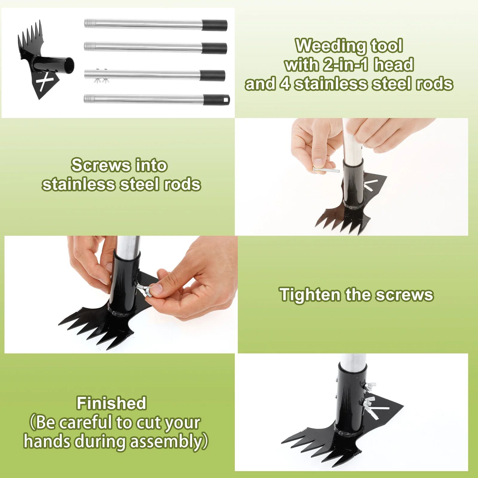 2-in-1 Extended Weed Puller Tool Garden Rake Long Handle Multifunctional Weed Remover Shovel Manual Rooting Grass Soil Loosening 2-in-1 Extended Weed Puller Tool Garden Rake Long Handle Multifunctional Weed Remover Shovel Manual Rooting Grass Soil Loosening