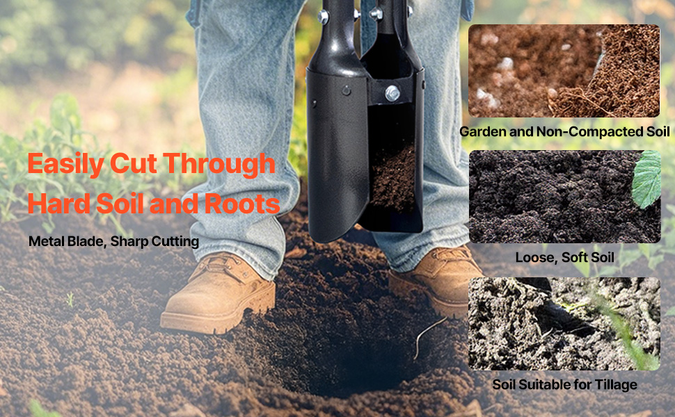 VEVOR Post Hole Digger Heavy Duty Post Hole Digger Manual Hole Digger with Scale Markings Post Hole Digger for Digging Gardening