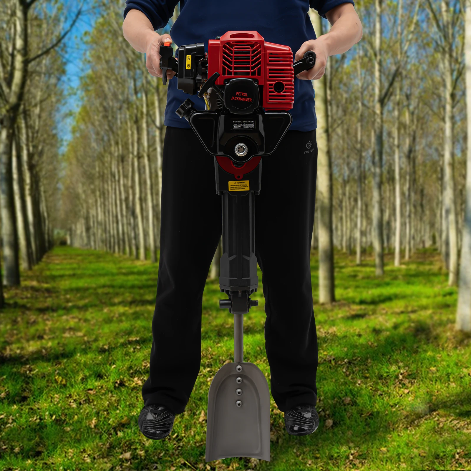 1900W Petrol Engine Tree Digger With Different Types Of Head Hand Pull Start Garden Tree Transplanting Digging Machine
