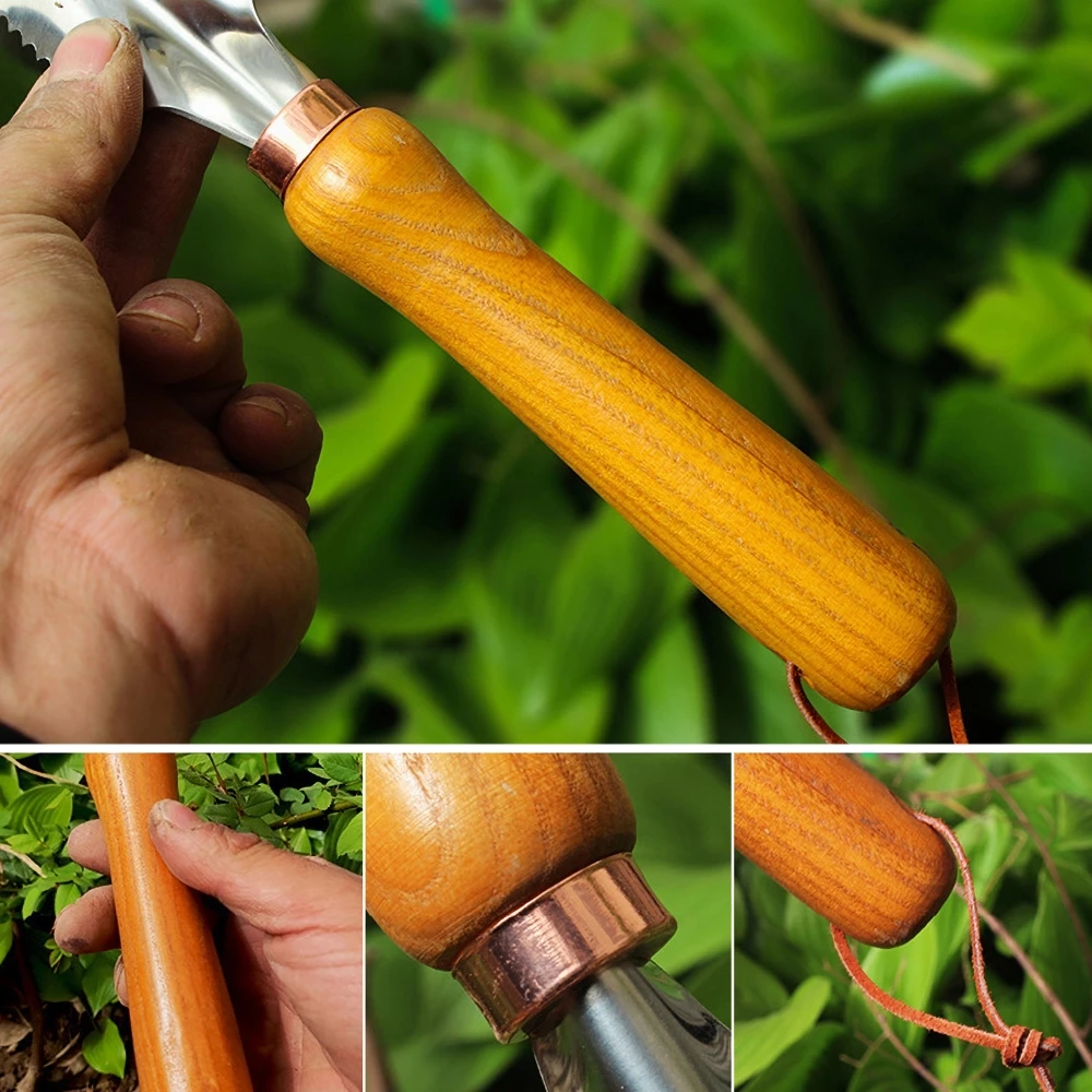 Multifunctional Stainless Steel Gardening Shovel Spade Manual Weeder With Sawtooth Weeding Shovel Manual Weeding Garden Tool
