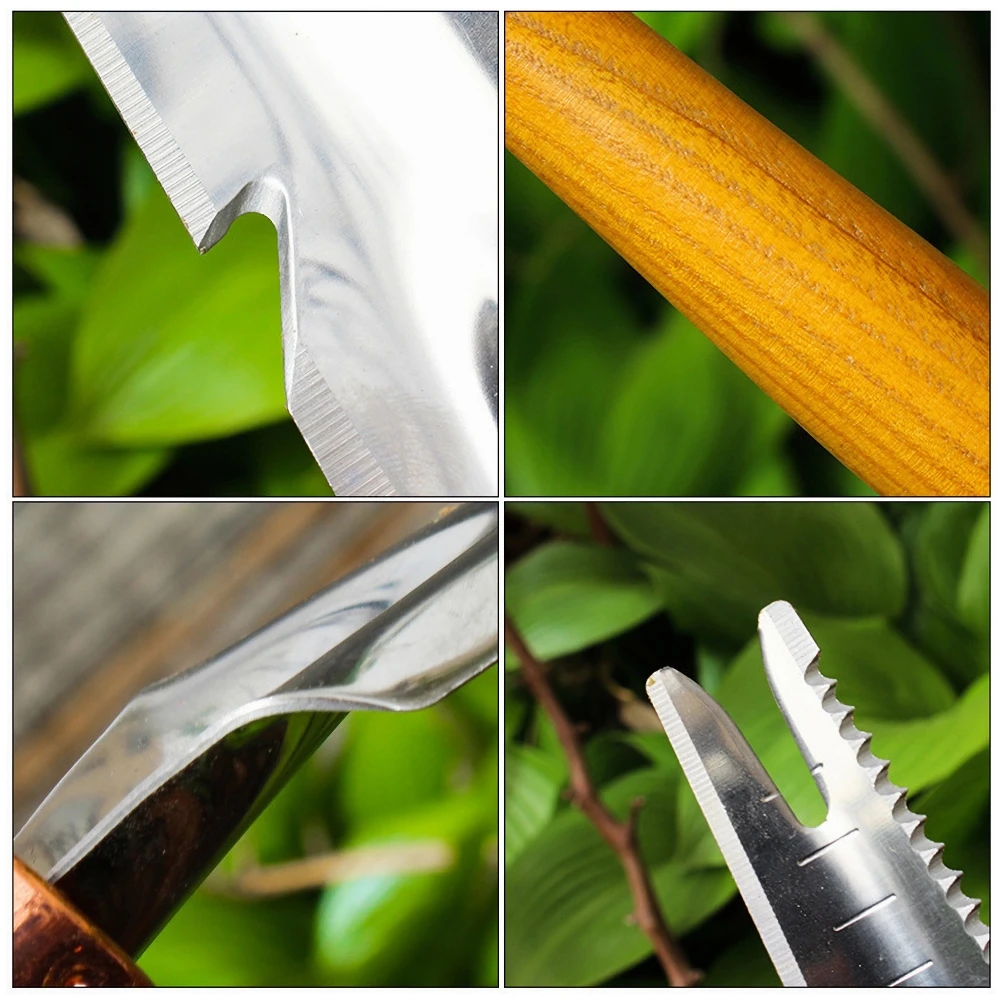 Multifunctional Stainless Steel Gardening Shovel Spade Manual Weeder With Sawtooth Weeding Shovel Manual Weeding Garden Tool