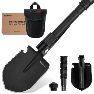 YOUNGDO Foldable Multifunctional Shovel for Garden Fishing Camping Wild Survival Tactical Spade Saw 2 Handles Hiking Trowel Sets