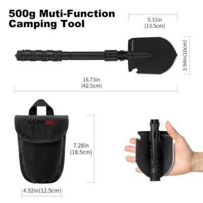 YOUNGDO Foldable Multifunctional Shovel for Garden Fishing Camping Wild Survival Tactical Spade Saw 2 Handles Hiking Trowel Sets - Image 5