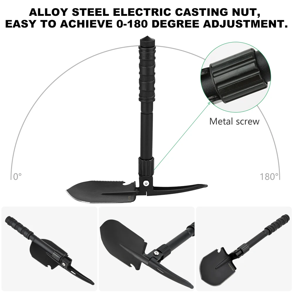 YOUNGDO Foldable Multifunctional Shovel for Garden Fishing Camping Wild Survival Tactical Spade Saw 2 Handles Hiking Trowel Sets