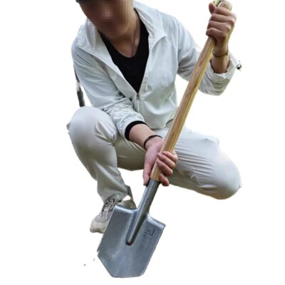 Gardening Shovel Large Steel Garden Shovel Farmland Orchard Manual Spade Outdoor Camping Travel  Shovels with Wooden Handle - Image 3
