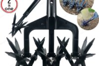 2 In 1 Garden Rotary Tiller Lawn Ripper Land Aerator Gardening Tool Weeding Digging Grass Turning Tool Loose Soil Aerator