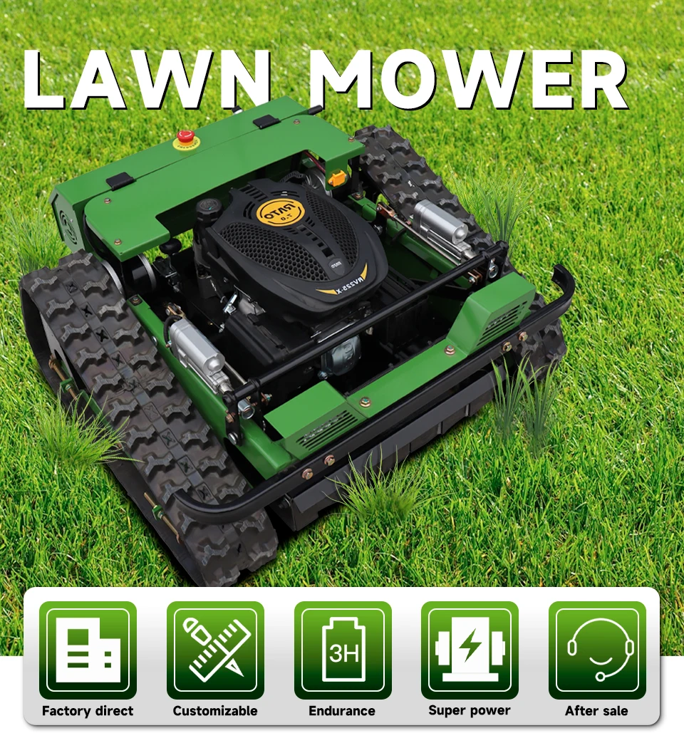 All Terrain Usable Rechargeable Lawn Mower Zero Turn Slope 45° Smart Remote Control Robot Garden Machine