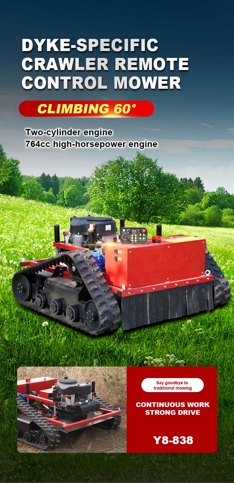 27HP super   powerful slope remote contril  crawler lawn mowing robot