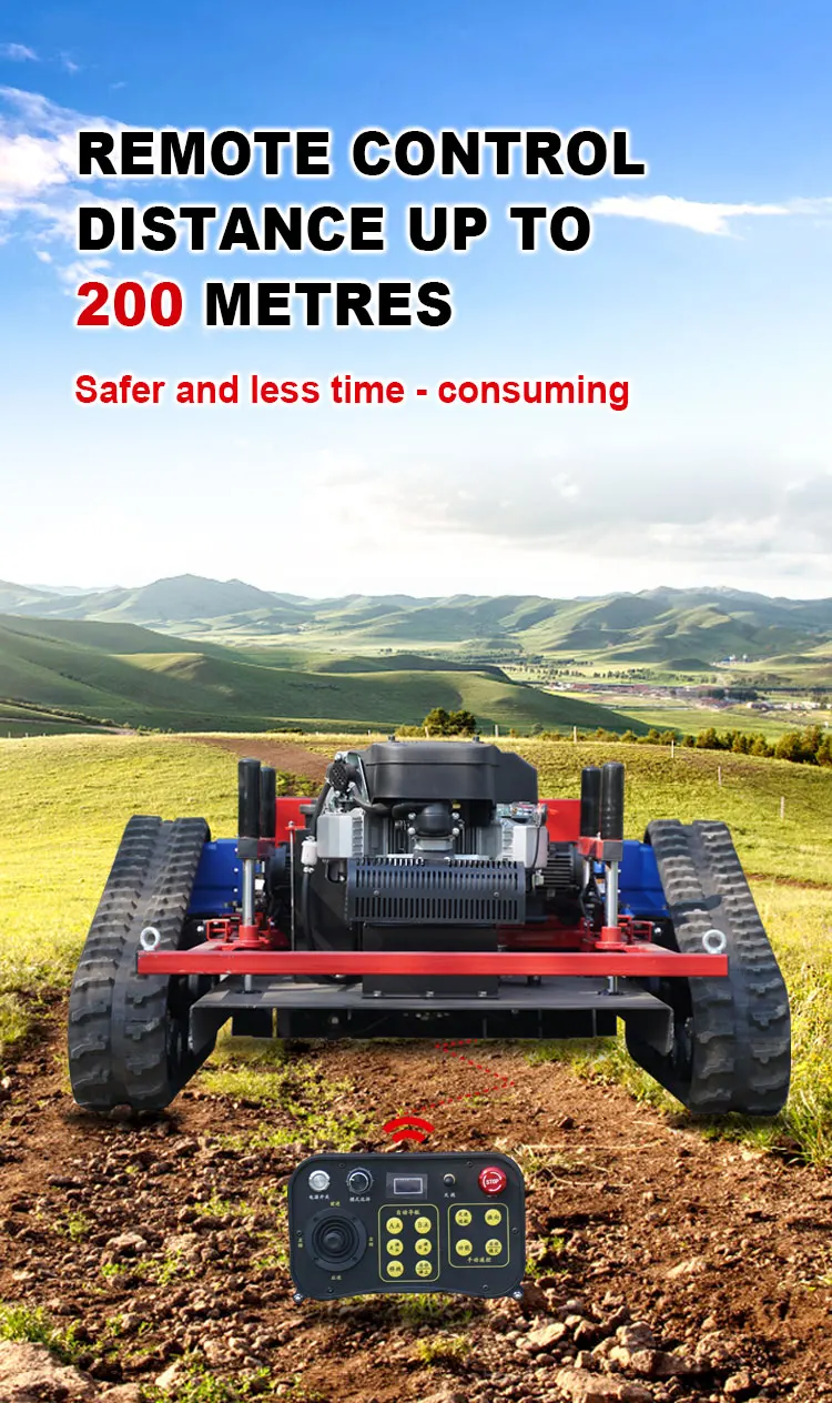 27HP super   powerful slope remote contril  crawler lawn mowing robot