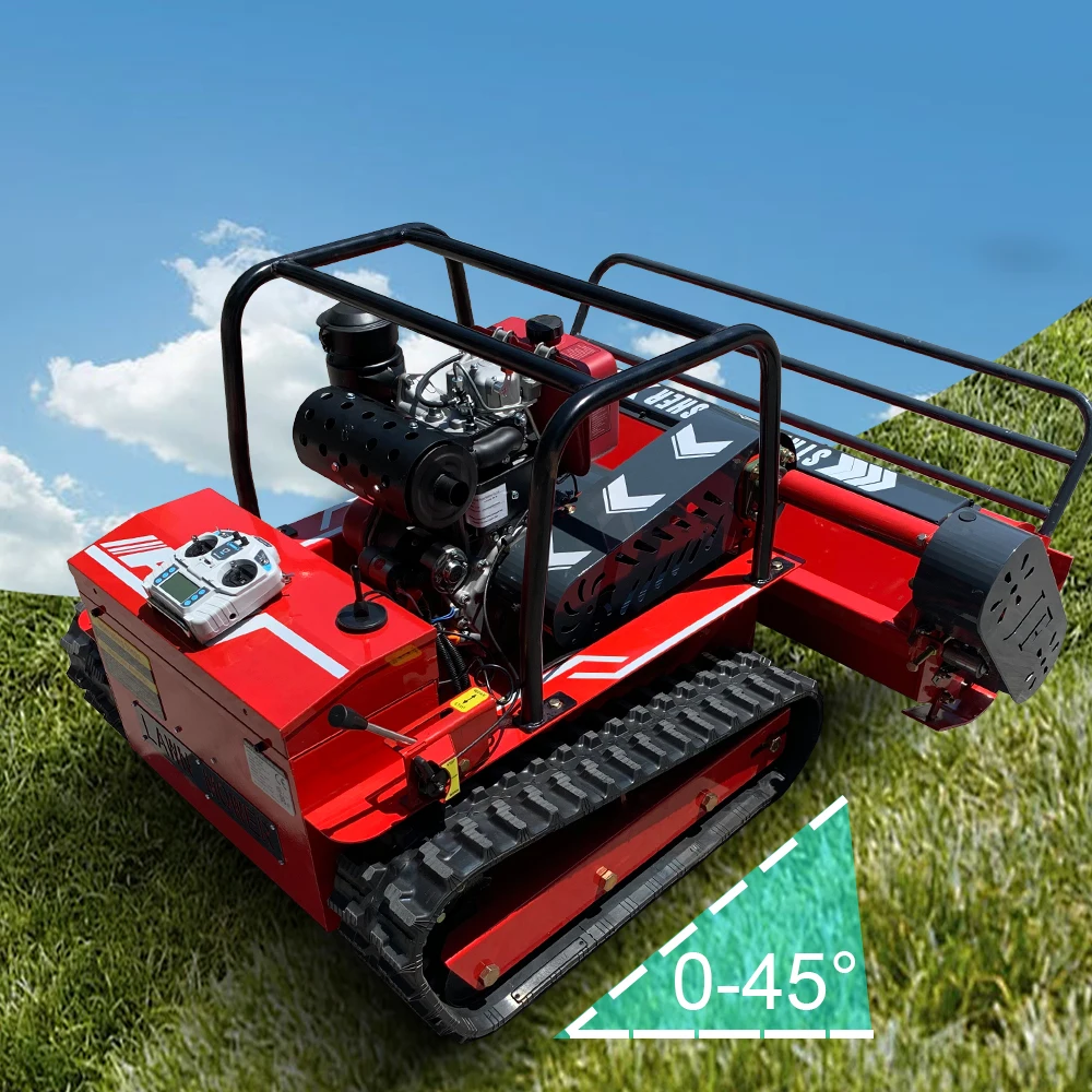 15HP Diesel Engine Lawn Mower Remote Control Straw Crusher Robot For Gargen Wasteland Door to Door Shipping
