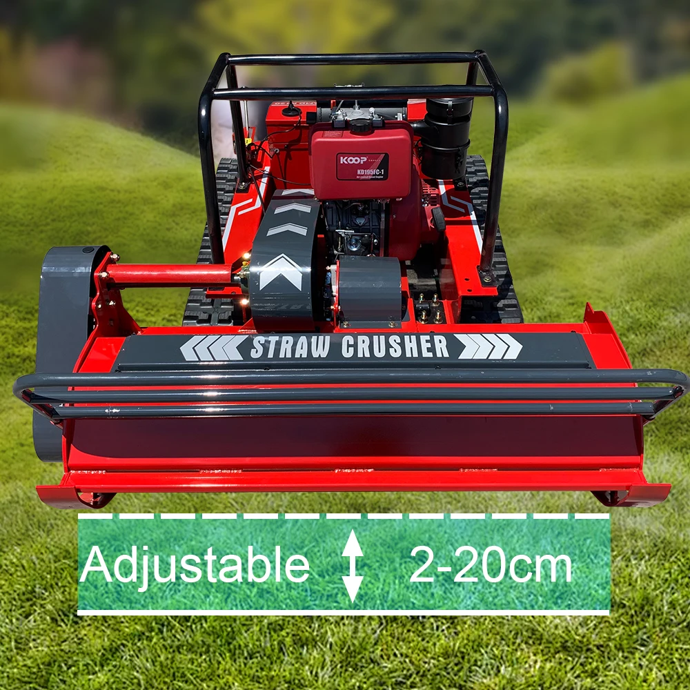 15HP Diesel Engine Lawn Mower Remote Control Straw Crusher Robot For Gargen Wasteland Door to Door Shipping