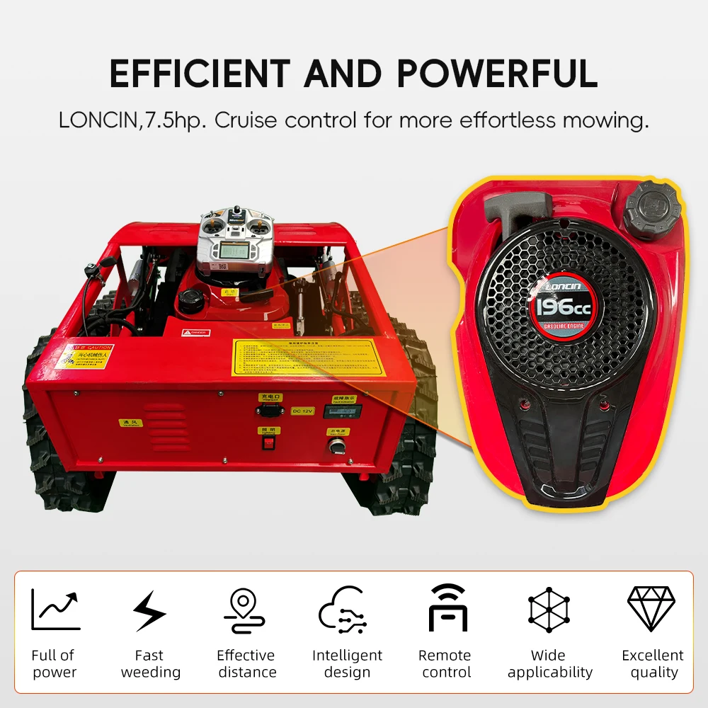550mm Gasoline Lawn Mower Grass Cutting Robot Gasoline Mower with Remote Control for Lawns Wasteland Shipping Not Included