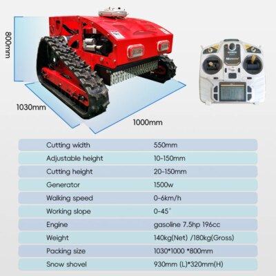 550mm Gasoline Lawn Mower Grass Cutting Robot Gasoline Mower with Remote Control for Lawns Wasteland Shipping Not Included - Image 6