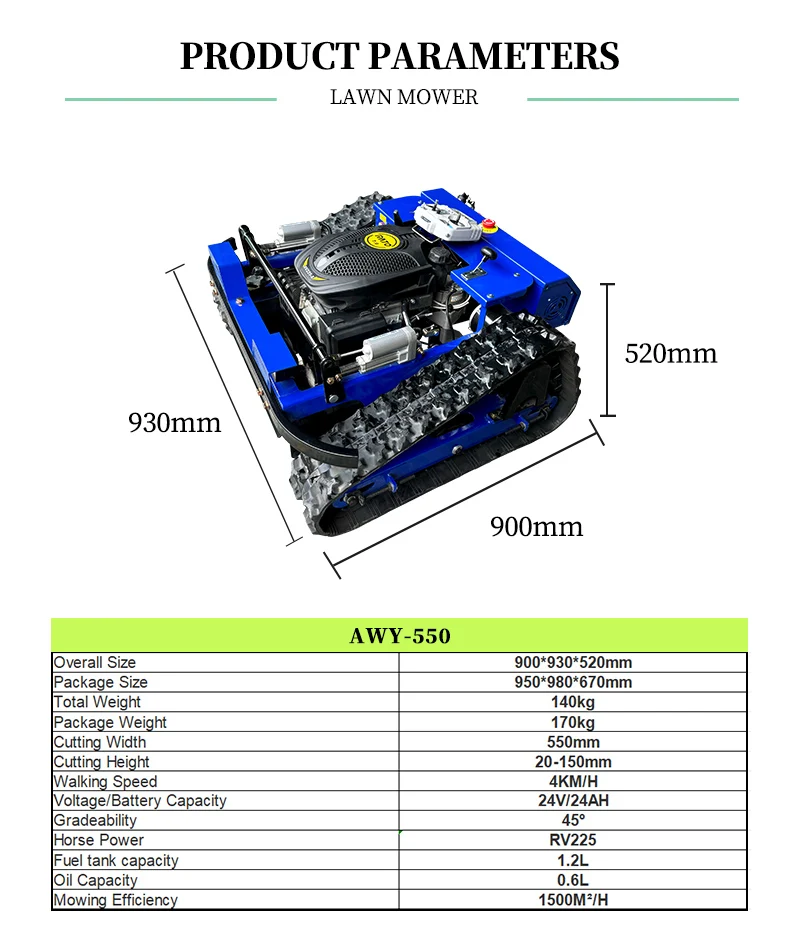 Remote Controlled Robot Lawn Mowers Machine Remote Control Lawn Mowers Cutting 550Mm Garden Lawn Mower Grass Crusher Flail Mower Remote Controlled Robot Lawn Mowers Machine Remote Control Lawn Mowers Cutting 550Mm Garden Lawn Mower Grass Crusher Flail Mower