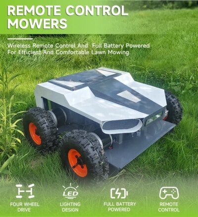 Garden Robot Lawn Mower Electric Remote Control Grass Cutting Mowing Cordless Lawn Mower Machine For Home Park Agricultural