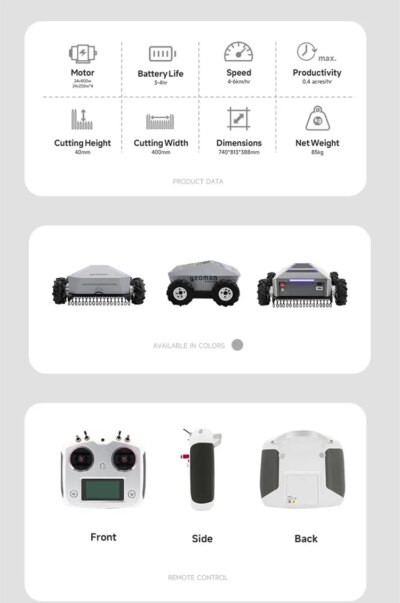 Smart Robotic Lawn Mower Grass Cutting 400Mm Garden Wireless  Mowing Robot Lawn Mowers Cordless Lawn Mower Machine For Home - Image 6