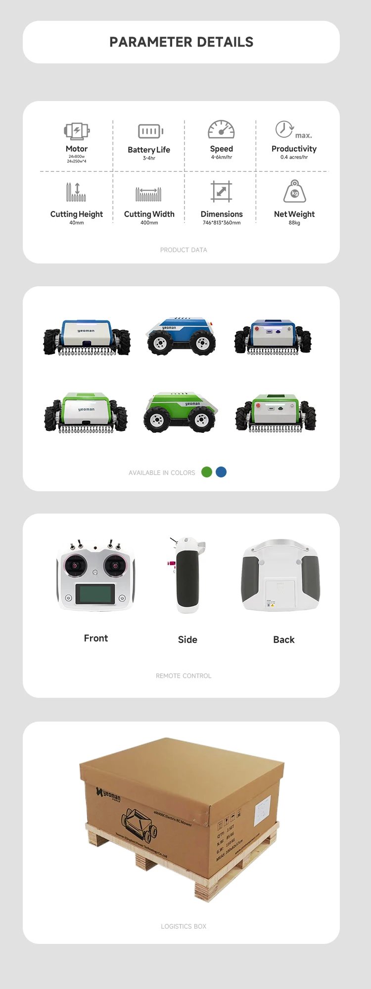 Garden Robot Lawn Mower Remote Control Wireless Grass Cutting 400mm Mowing Robot Smart Lawn Mowers Robot For Home