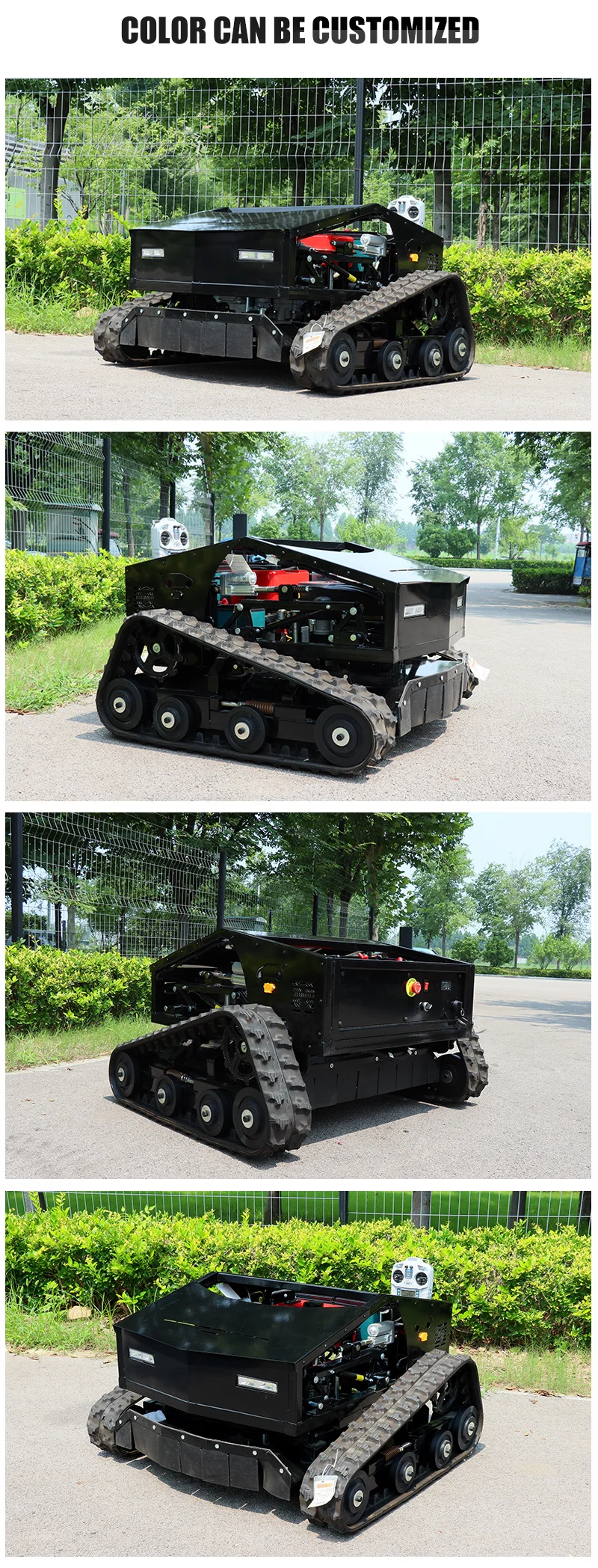 Customized and efficient remote control smart lawn mower for lawn mowing robots on various terrains