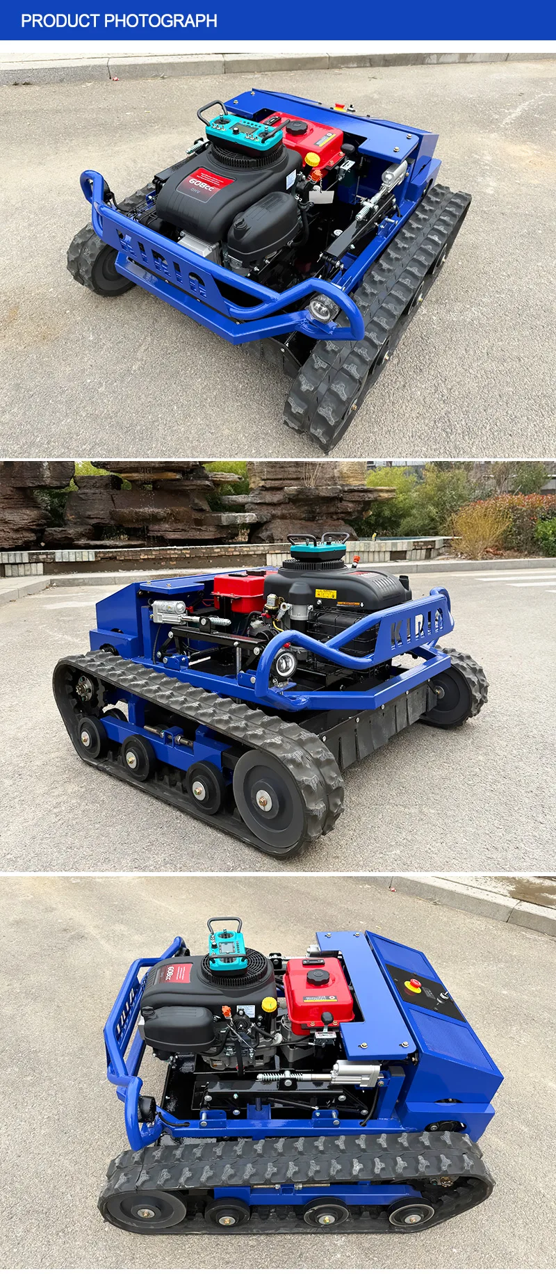 Customized automated intelligent crawler-type lawn mower; Intelligent remote-controlled all-terrain lawn trimming robot