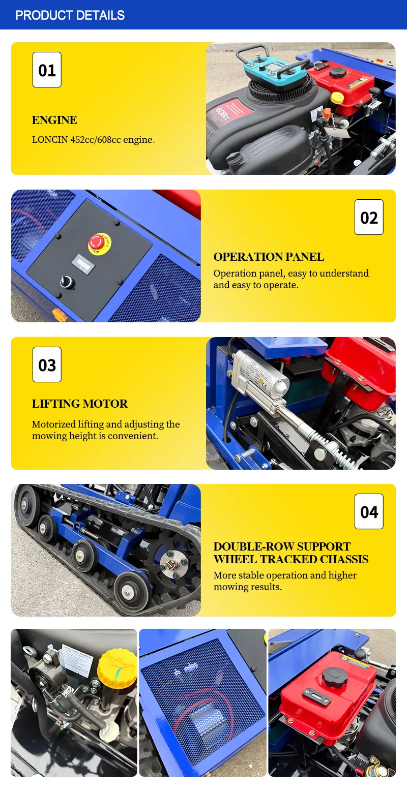 Customized automated intelligent crawler-type lawn mower; Intelligent remote-controlled all-terrain lawn trimming robot