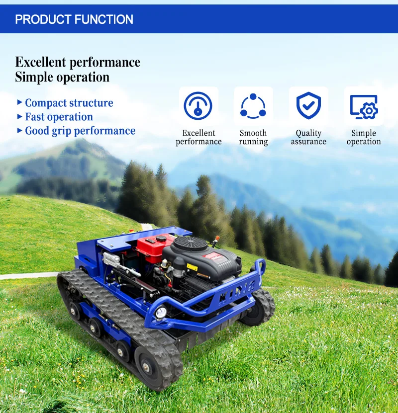 Customized automated intelligent crawler-type lawn mower; Intelligent remote-controlled all-terrain lawn trimming robot