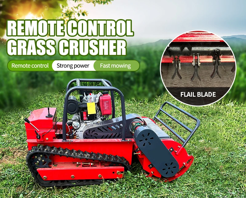 Customized 800mm 1000mm 1200mm Factory Cheap Grass Cutter Robot Crawler Remote Control Flial MowerWith CE EPA Certificate