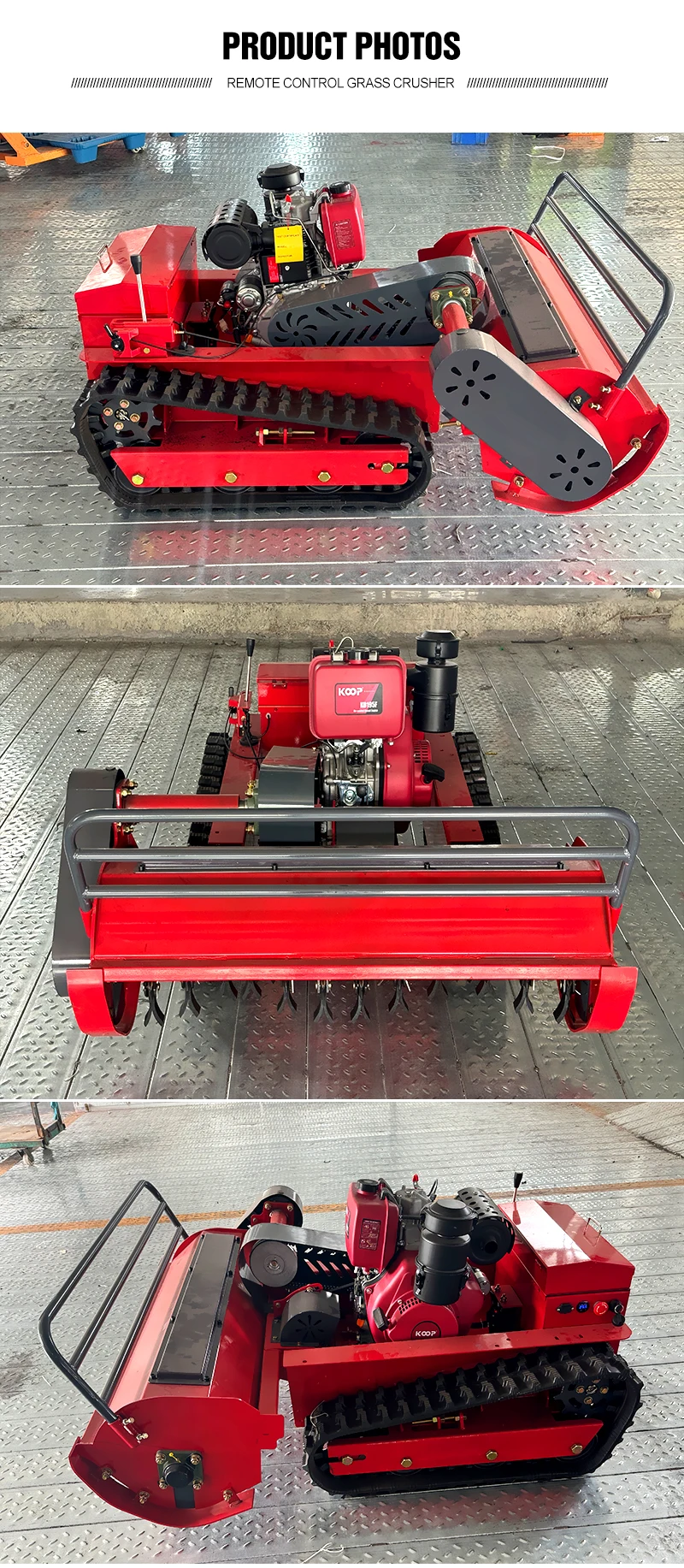 Customized 800mm 1000mm 1200mm Factory Cheap Grass Cutter Robot Crawler Remote Control Flial MowerWith CE EPA Certificate