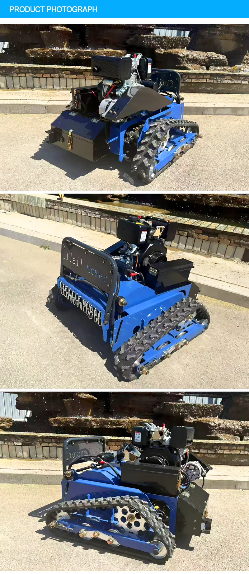 Customized Factory Outlet Electric Robot zero Turn Self Propelled Grass Cutting Crawler Remote Control Crawler Lawn Mower
