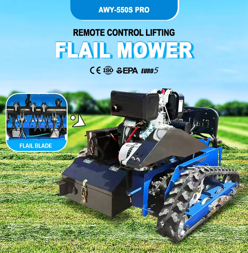 Customized Factory Outlet Electric Robot zero Turn Self Propelled Grass Cutting Crawler Remote Control Crawler Lawn Mower