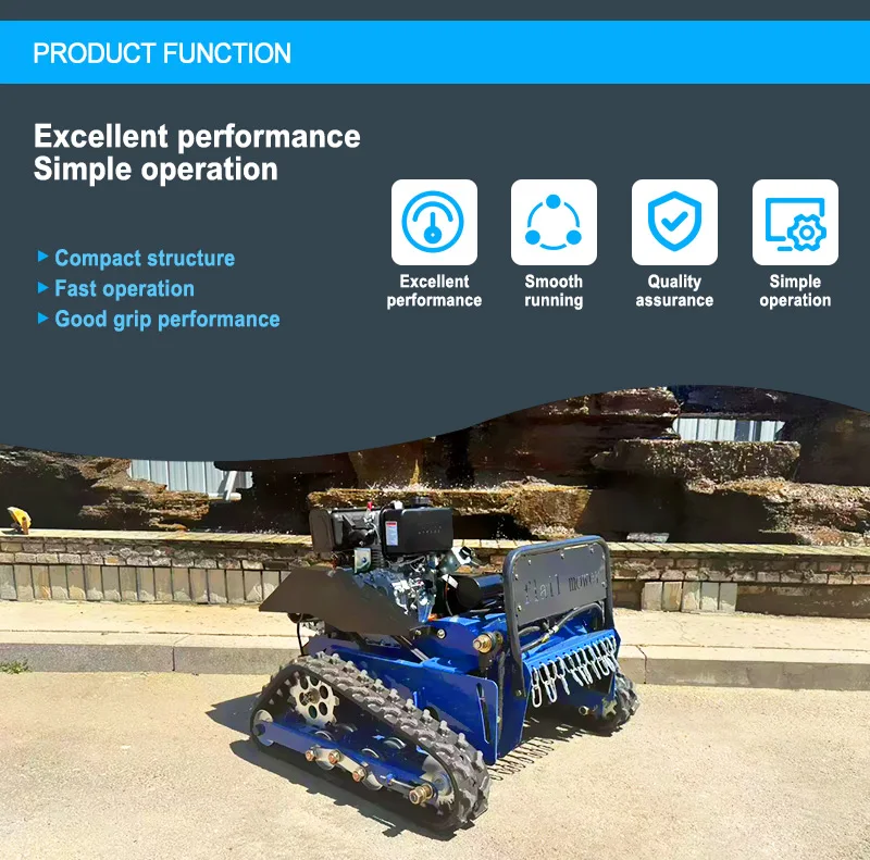 Customized Factory Outlet Electric Robot zero Turn Self Propelled Grass Cutting Crawler Remote Control Crawler Lawn Mower