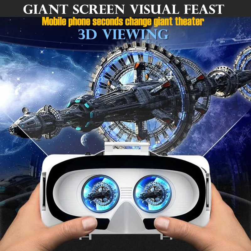 Original VR Virtual Reality VR Glasses Vrgame Google Cardboard Box Headset Helmet Watch 3D Videos for Smartphone,Wireless Rocker