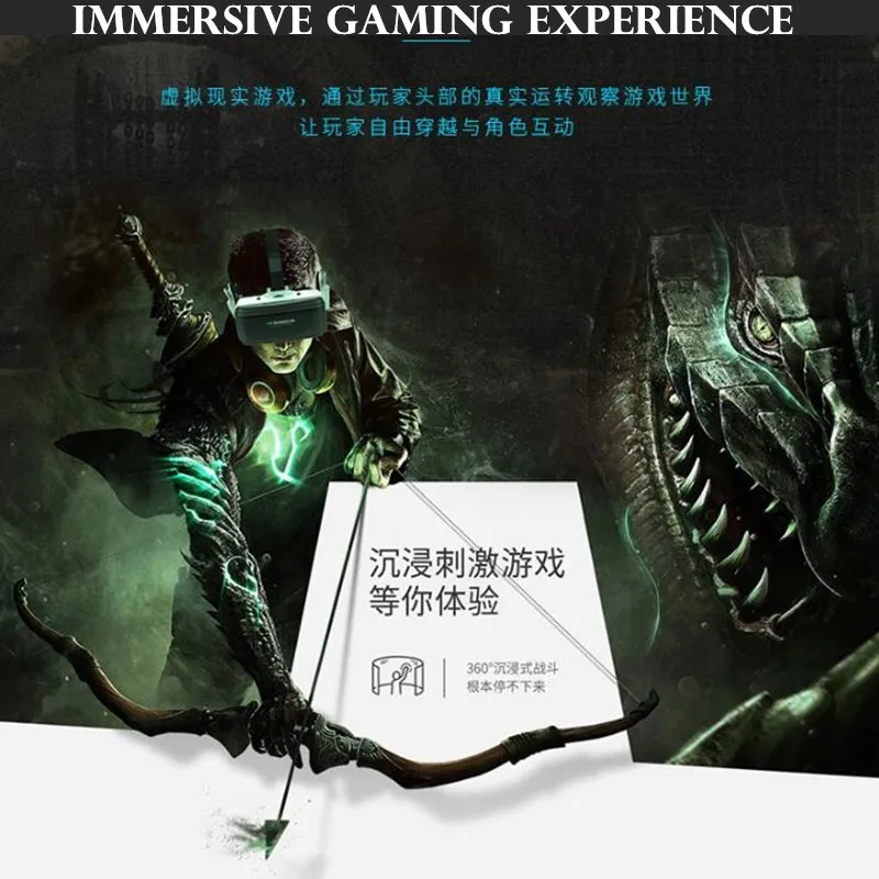 Original VR Virtual Reality VR Glasses Vrgame Google Cardboard Box Headset Helmet Watch 3D Videos for Smartphone,Wireless Rocker