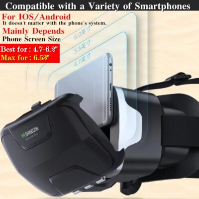 Blu-Ray Virtual Reality Glasses Stereo HD IMAX 3D Glasses Google Cardboard Box VR Headset Helmet for Phone,Support Game Joystick - Image 4