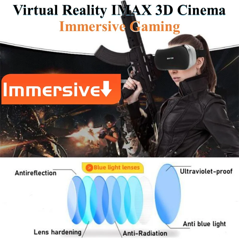 All-in-One VR Glasses Virtual Reality IMAX Cinema Headset Helmet 360° Full View Immersive Gaming Android PC Wireless 3D Glasses All-in-One VR Glasses Virtual Reality IMAX Cinema Headset Helmet 360° Full View Immersive Gaming Android PC Wireless 3D Glasses