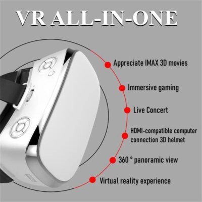 All-in-One VR Glasses Virtual Reality IMAX Cinema Headset Helmet 360° Full View Immersive Gaming Android PC Wireless 3D Glasses - Image 4
