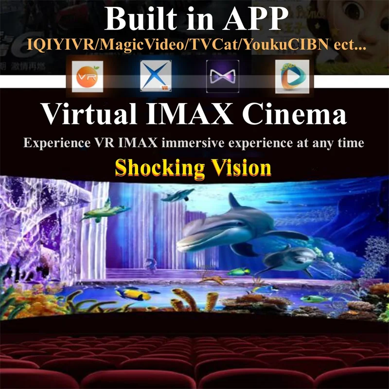 All-in-One VR Glasses Virtual Reality IMAX Cinema Headset Helmet 360° Full View Immersive Gaming Android PC Wireless 3D Glasses All-in-One VR Glasses Virtual Reality IMAX Cinema Headset Helmet 360° Full View Immersive Gaming Android PC Wireless 3D Glasses